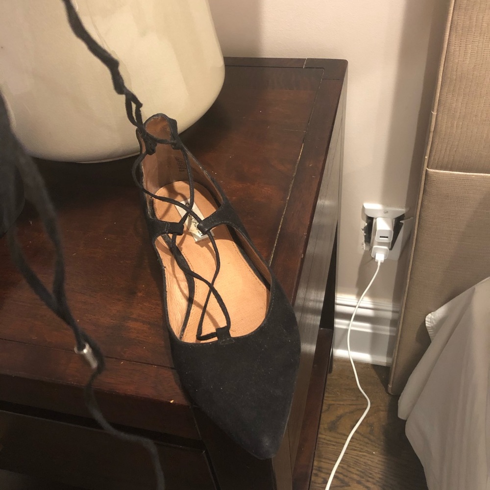 Steve Madden pointy lace up flats.